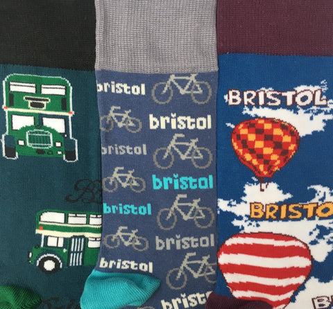 Bristol Buses, Bristol Bikes, Bristol Balloons Socks
