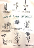 Rare wild flowers of Bristol tea towel 