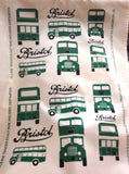 Bristol green buses tea towel 